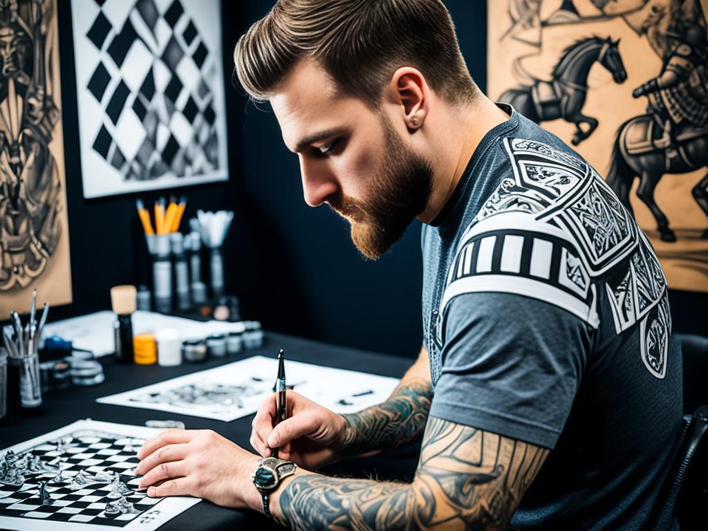 artysta tatuażu szachy